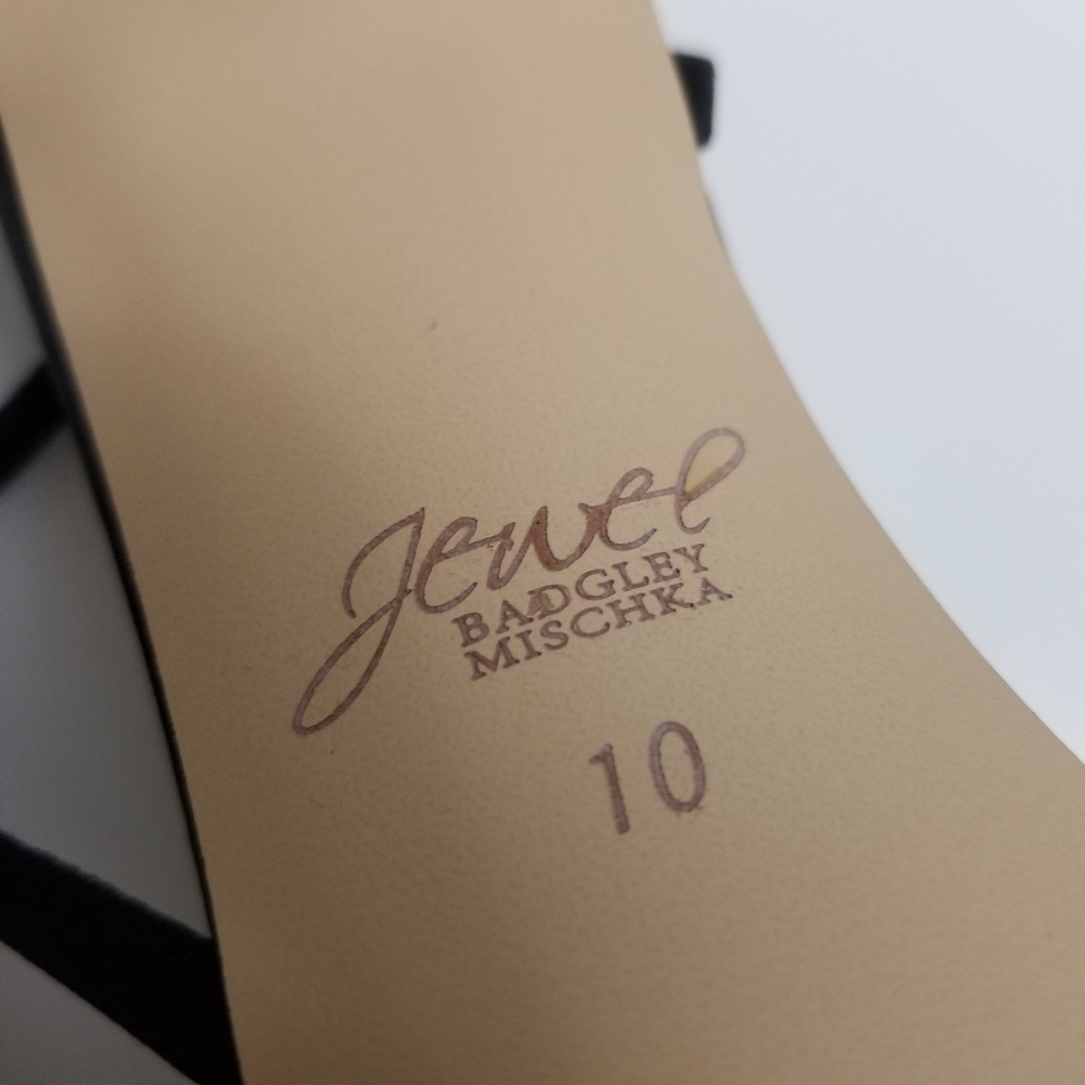 🆕️⬇️Jewel Badgley Mischka Patsy Strappy Crystal Embellished Heel - Picture 10 of 16